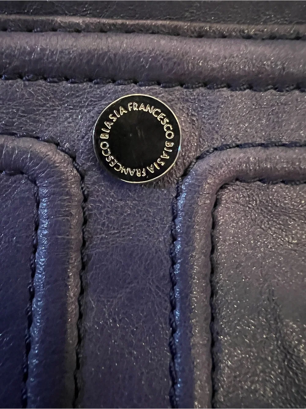 Francesco Biasia Blue or Purple Leather Pouch